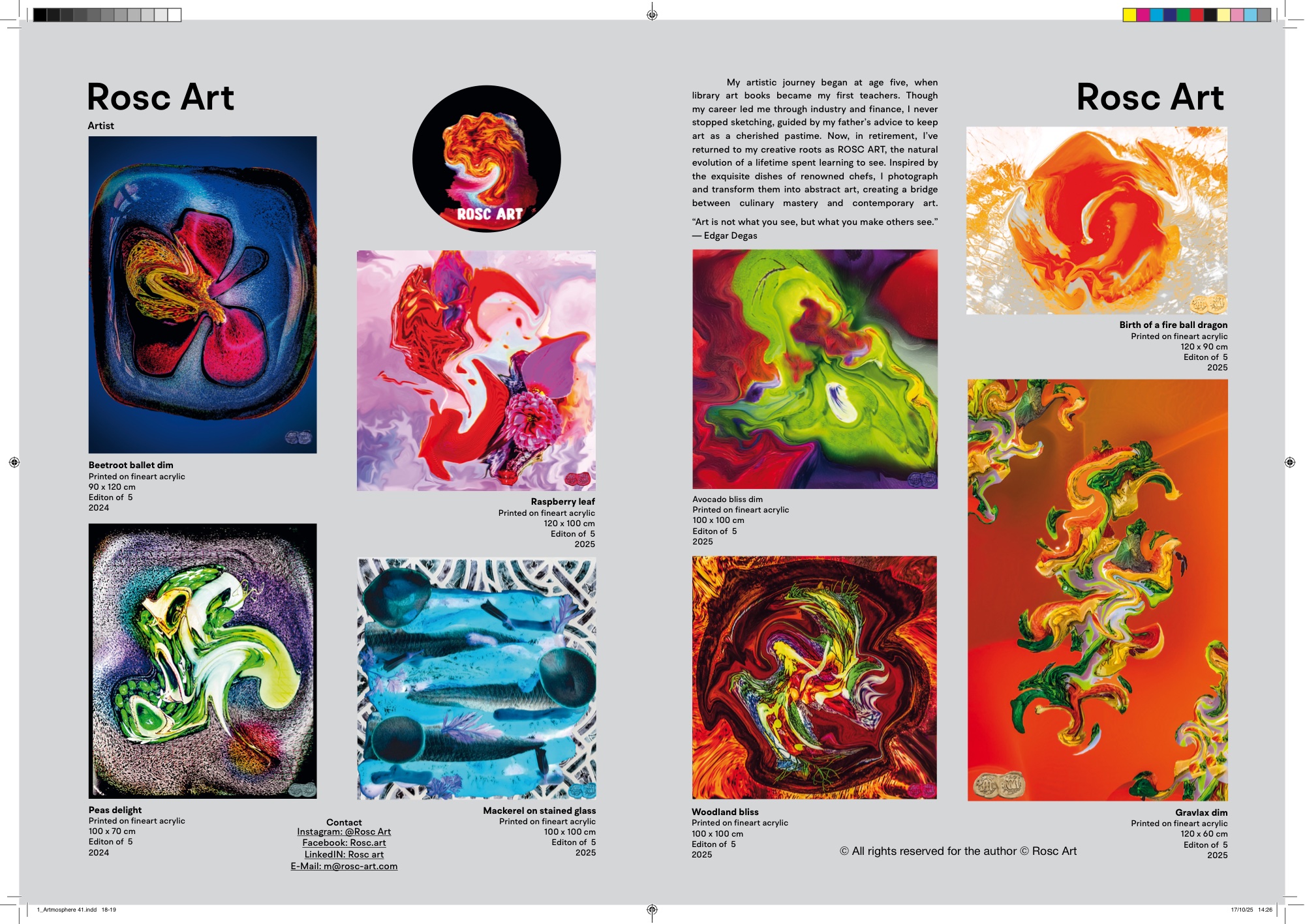 ROSC ART Atmosphere catalogue — double-page spread