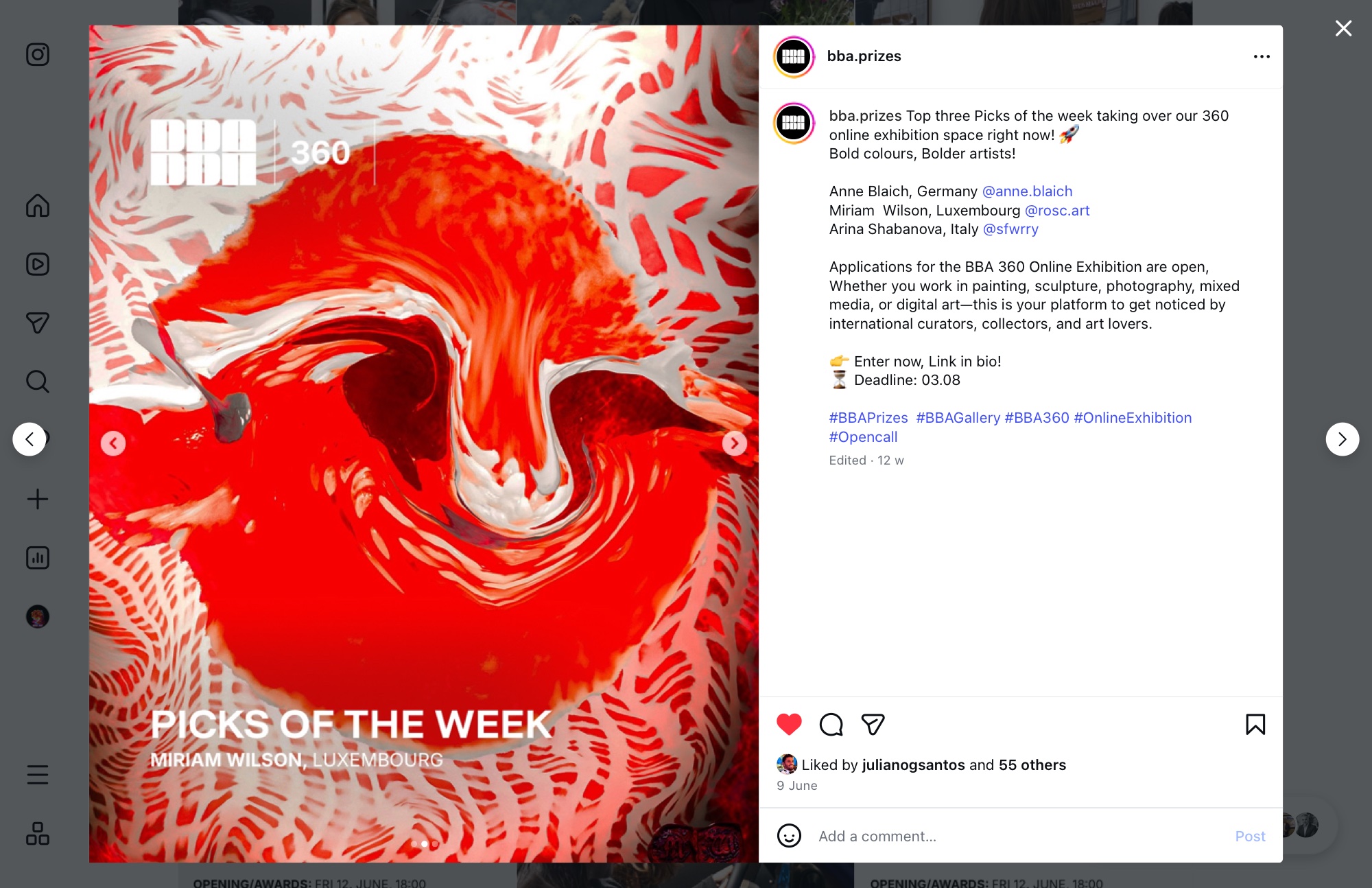 BBA Prizes — Picks of the Week featuring Miriam Wilson, ROSC ART