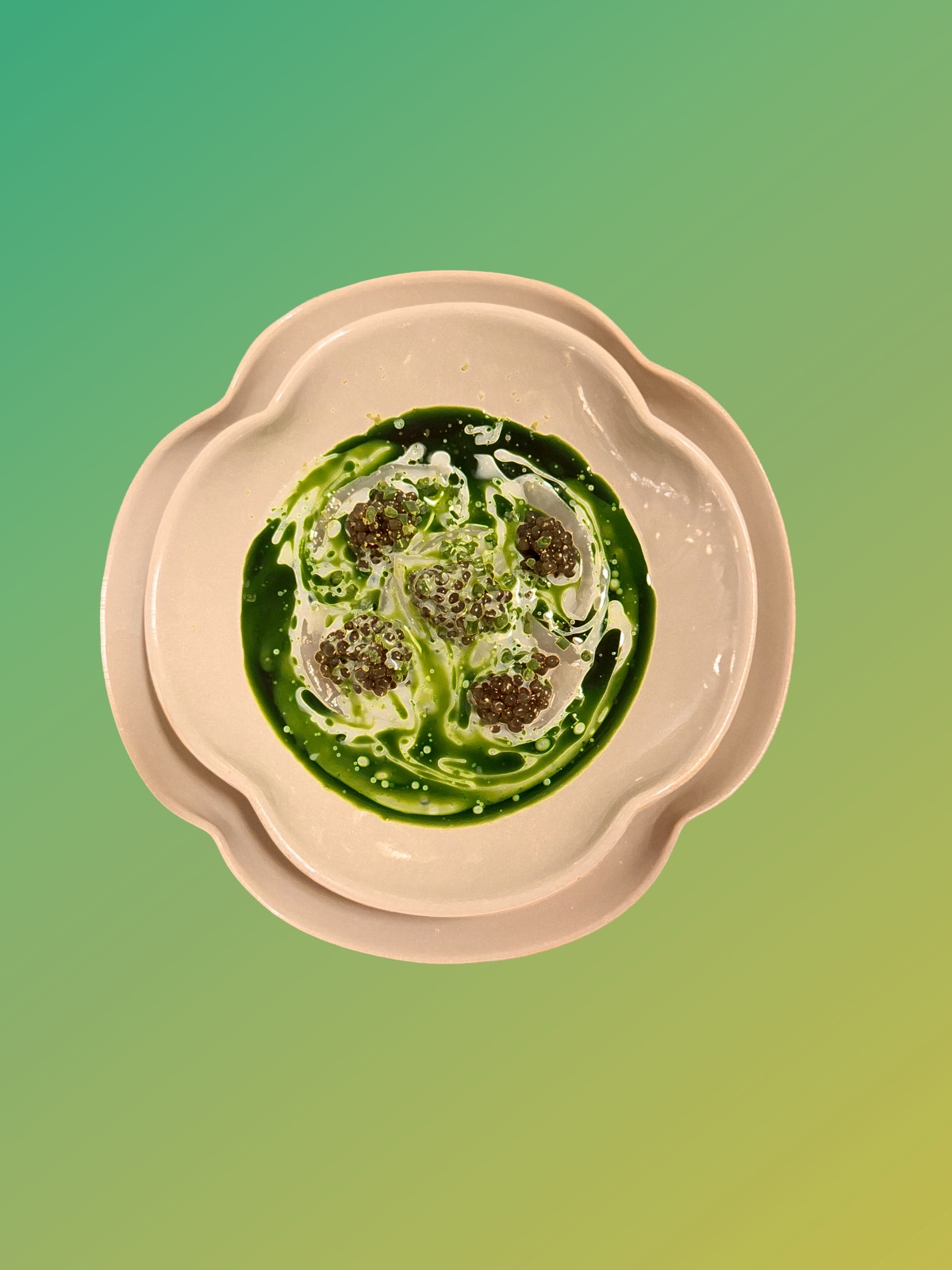 Caviar & Scallops original dish — Mathieu van Wetteren