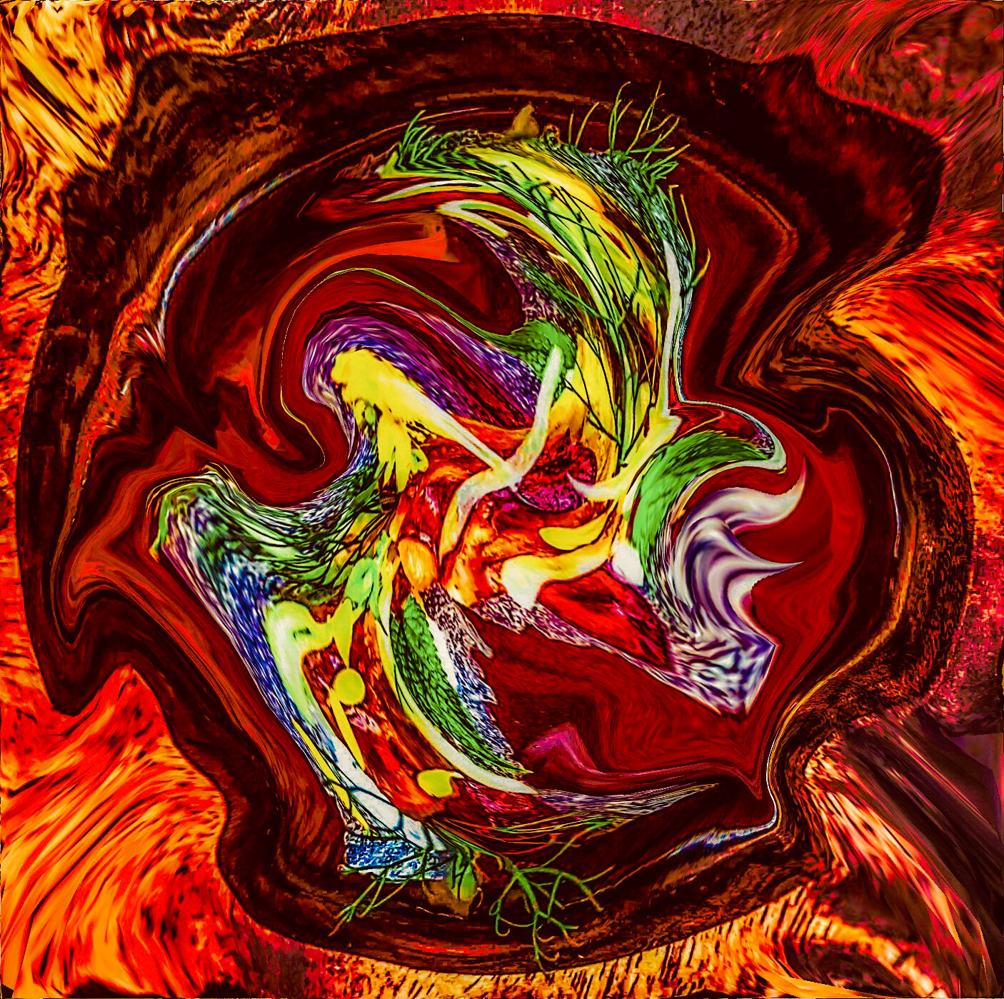 ROSC ART Abstract Transformation of Michelin Star Woodland Fusion - Visionary Food Art from René Mathieu Dish