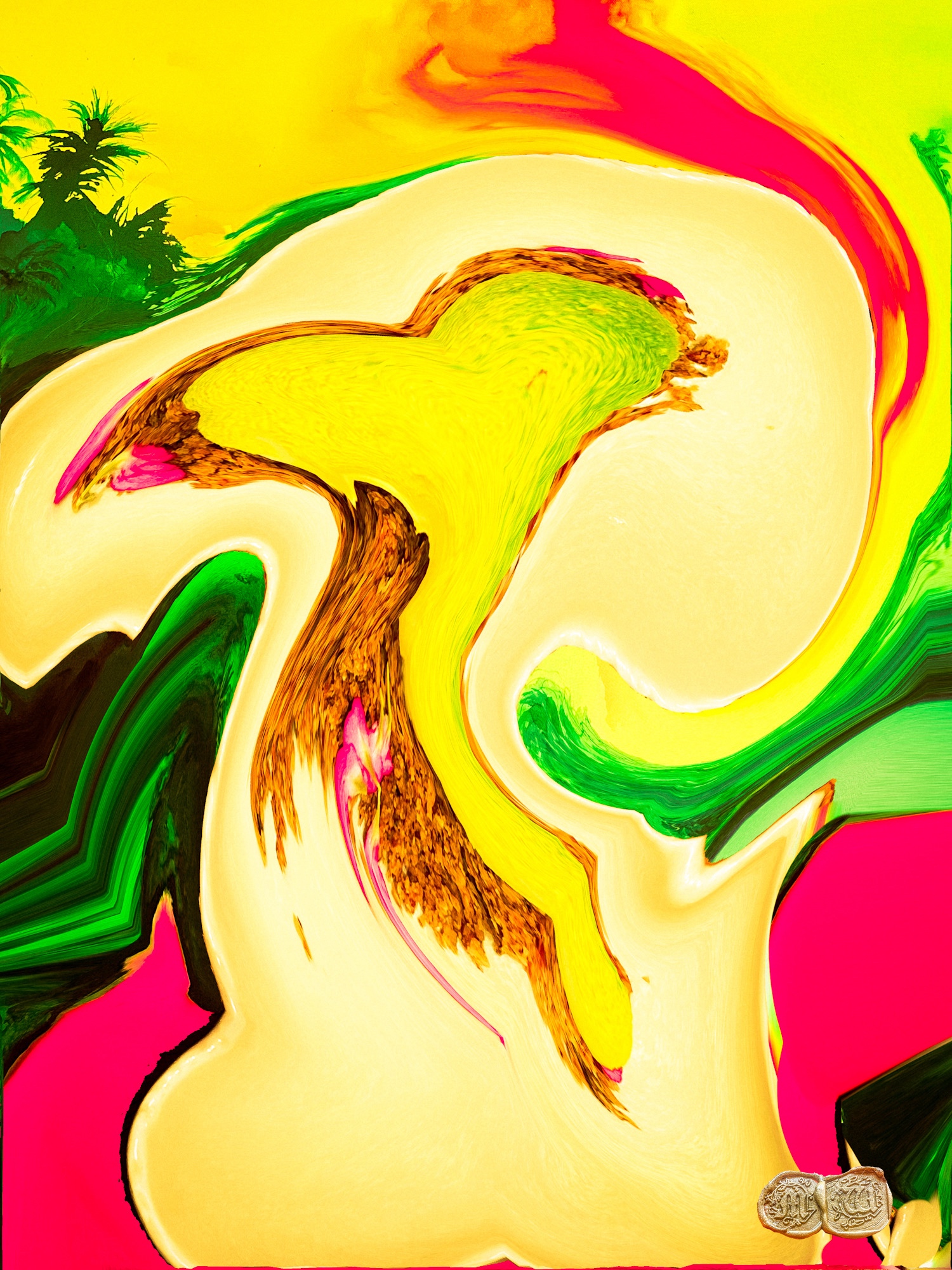 ROSC ART Flying Lemon Sorbet - Dynamic Abstract Art from Fine Dining Dessert Photography