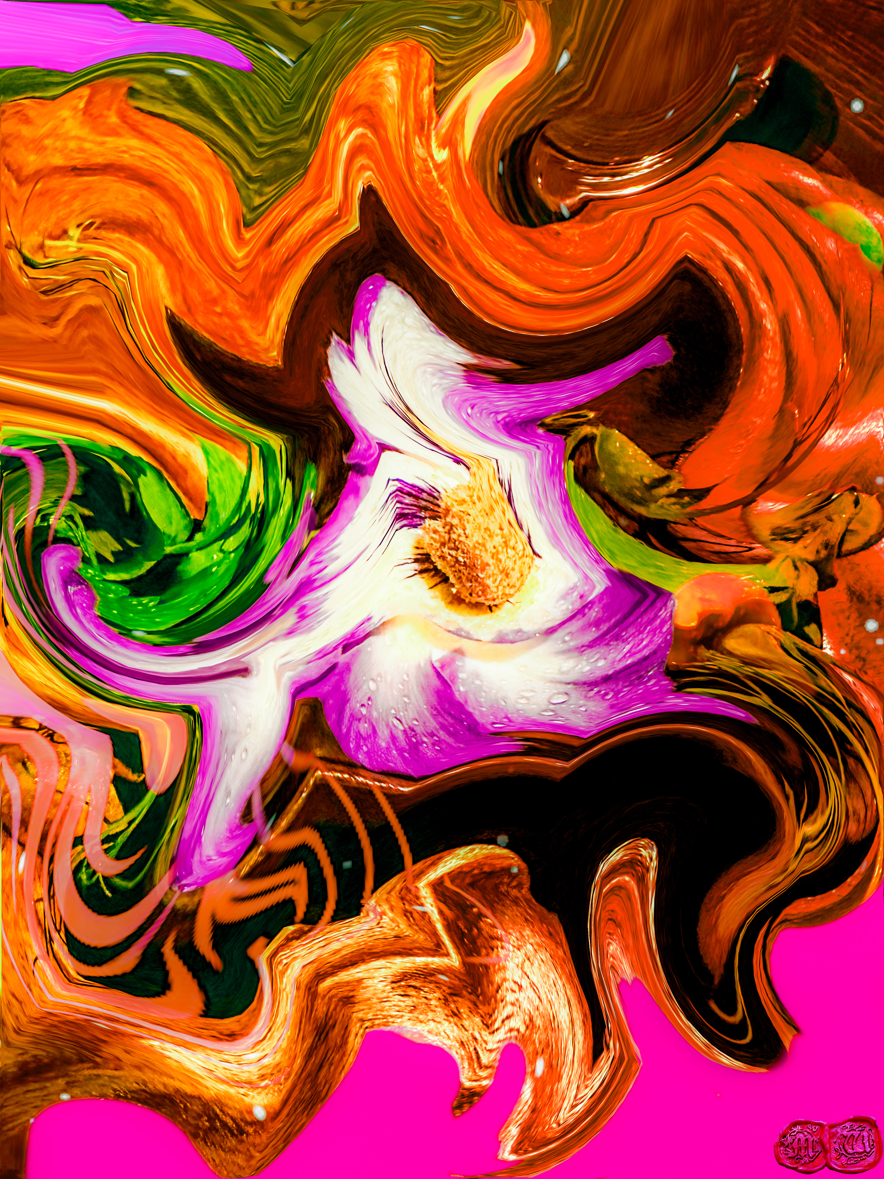 ROSC ART Violet Croquette - Visionary Food Art Abstract Composition from Culinary Creation